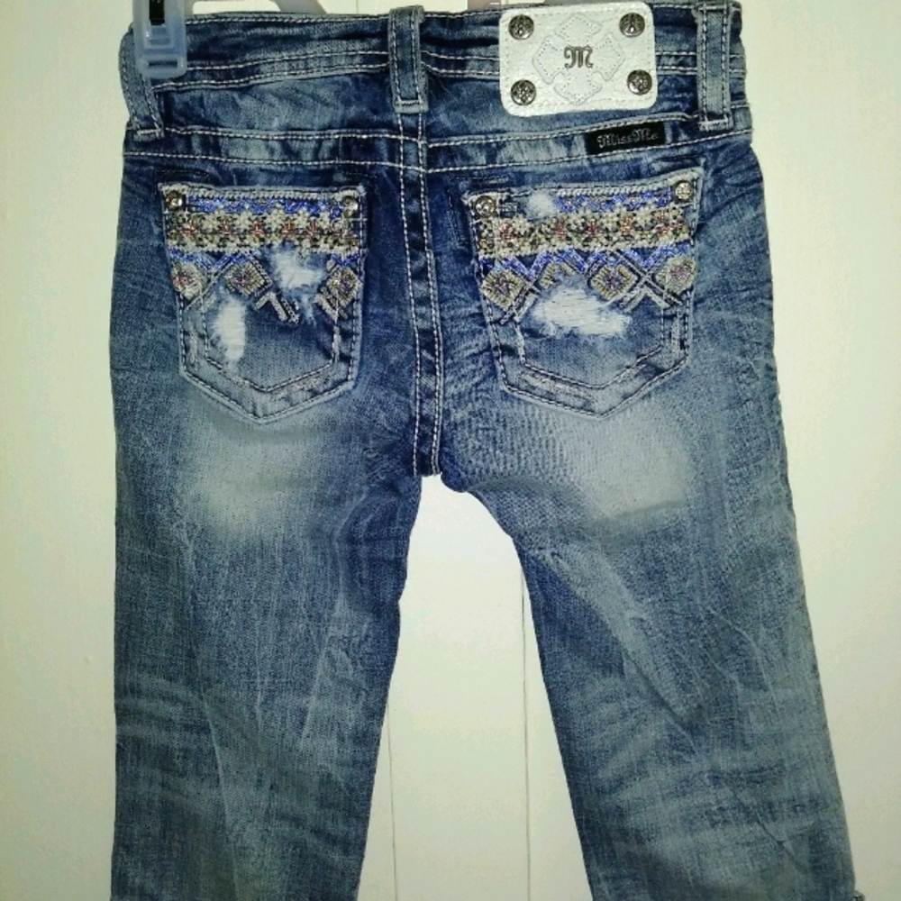 Miss Me Girls Cuffed Capri Sz 8